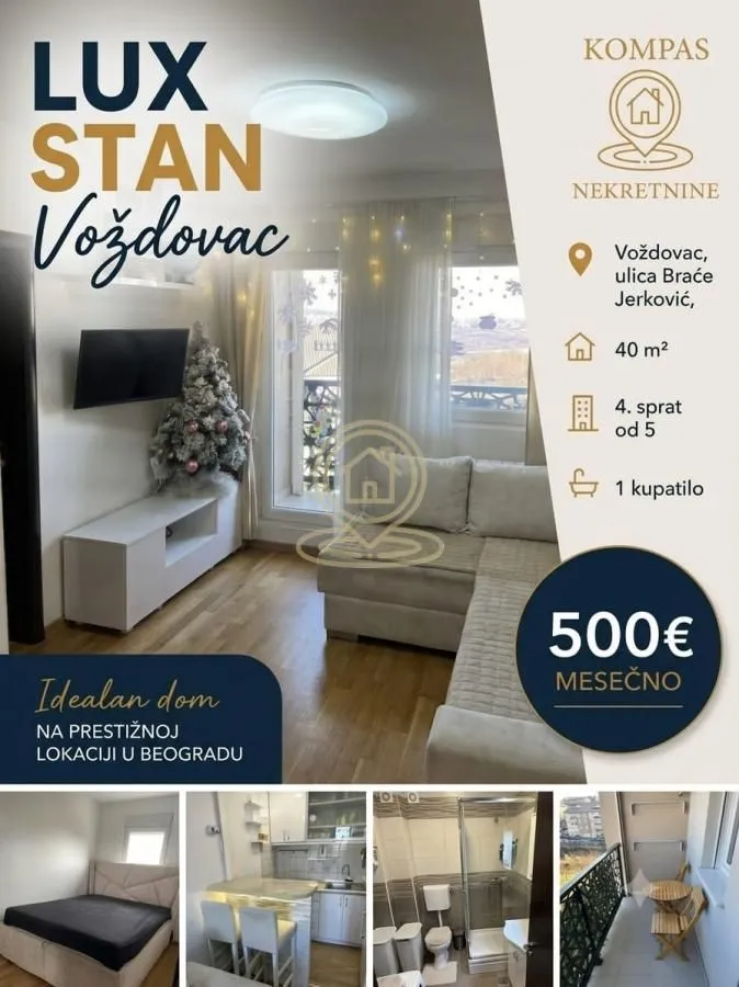 Rent, two bedroom apartment, 40m², Brace Jerković, Voždovac Sve Podlokacije