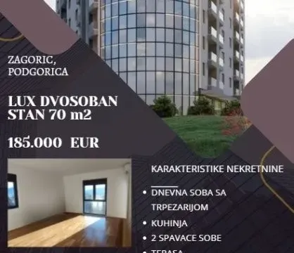 Prodaja, dvosoban stan, 69m², Zagorič, Podgorica - image 1