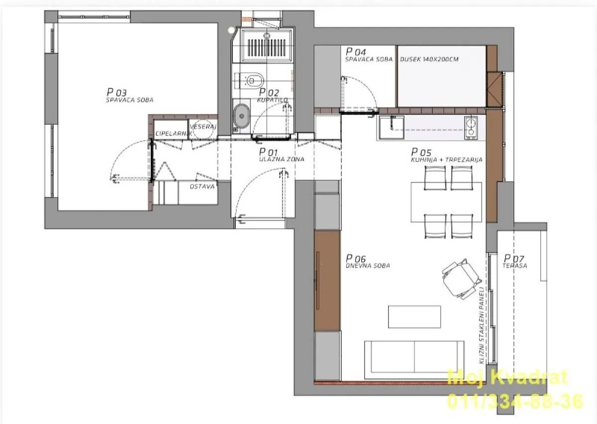 Prodaja, dvosoban stan, 57m², Lion, Zvezdara Sve Podlokacije