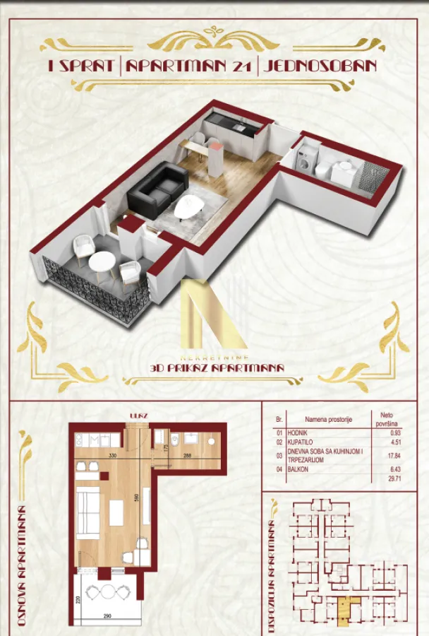 Prodaja, jednosoban stan, 29m², Subotica, Srbija