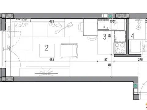 Sale, studio apartment, 31m², Telep, Novi Sad Sve Podlokacije