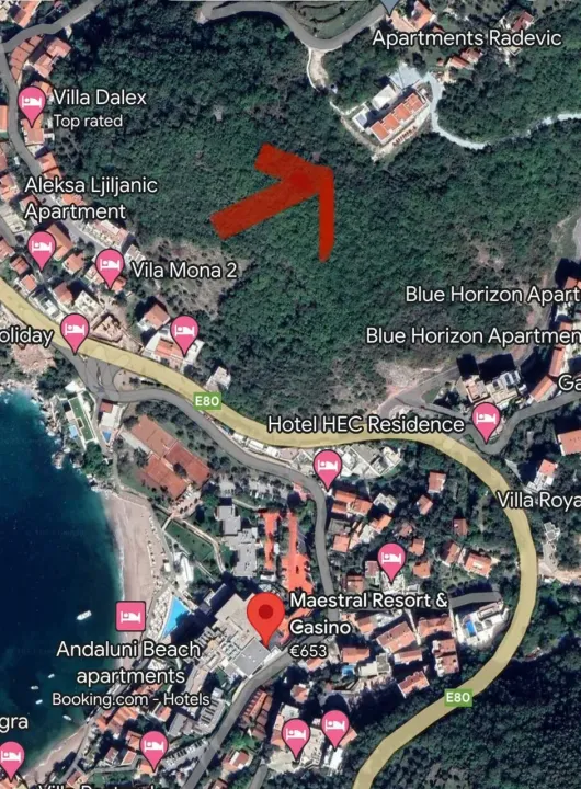 Rent, one bedroom apartment, 53m², Bečići, Budva