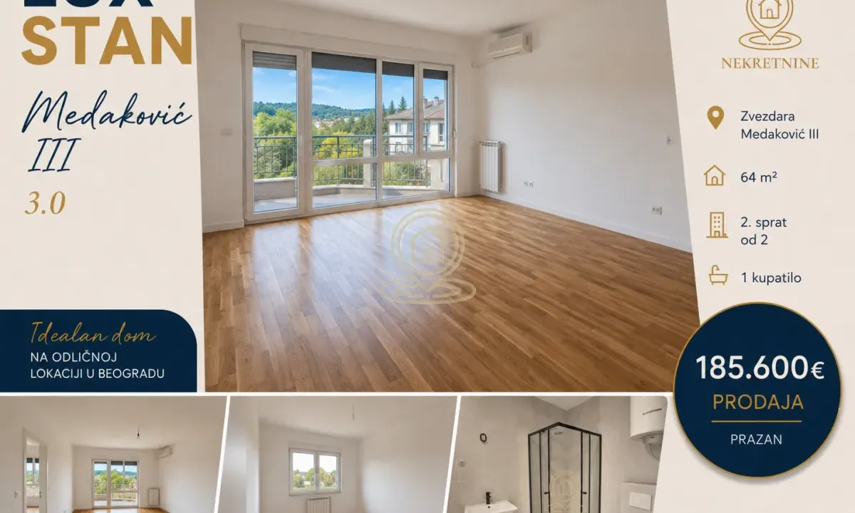 Sale, three bedroom apartment, 64m², Zvezdara Sve Podlokacije, Beograd