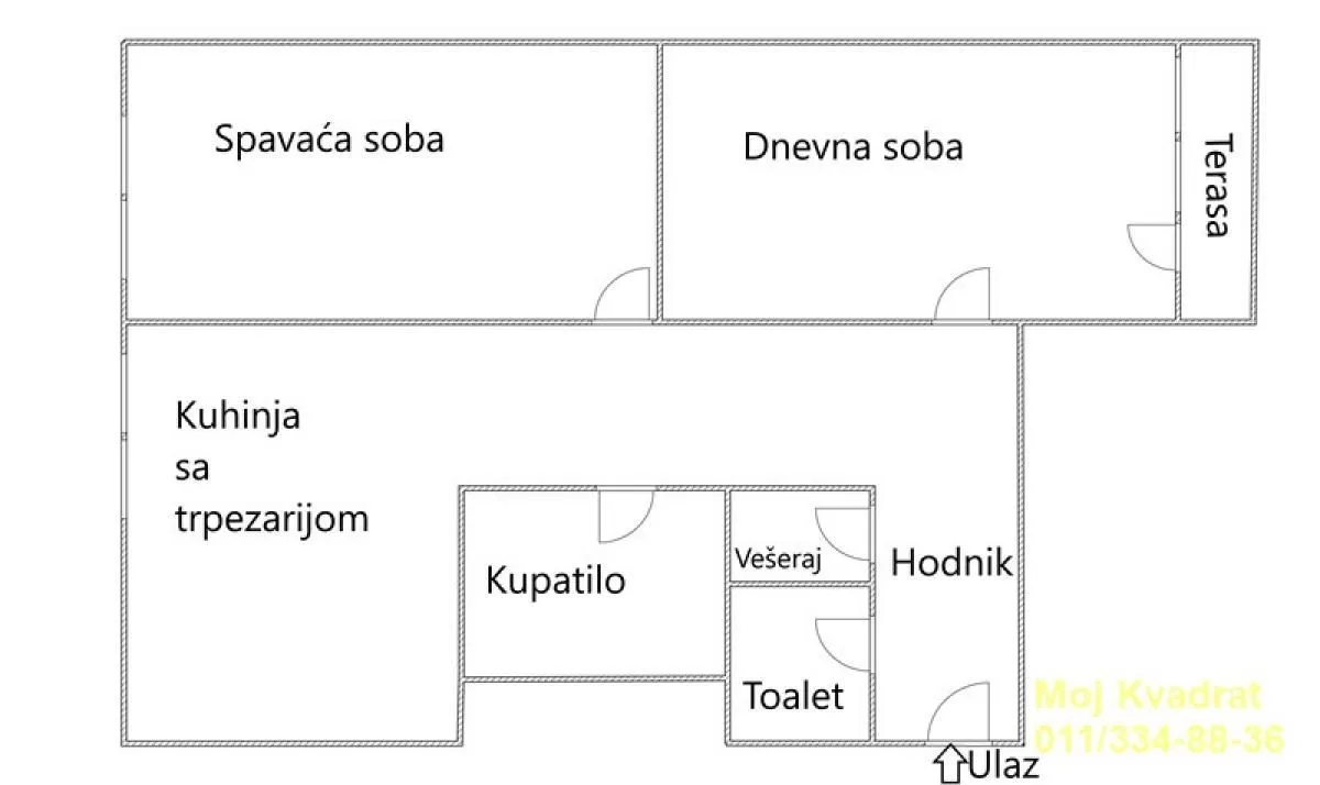 Prodaja, dvosoban stan, 66m², Novi Beograd Blok 45, Novi Beograd Sve Podlokacije