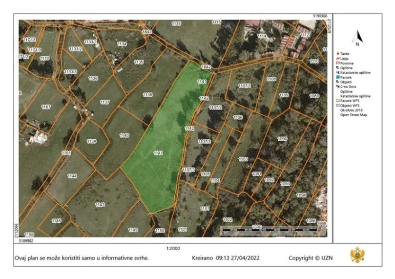 Prodaja, plac, 7388m², Buljarica, Budva