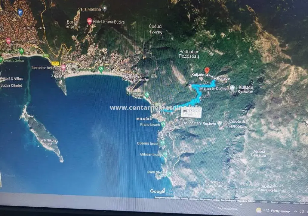 Prodaja, plac, 1063m², Kuljače, Budva