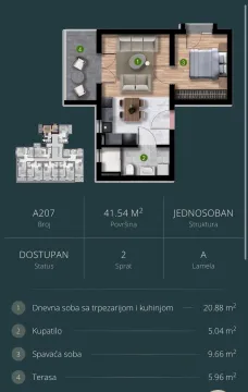 Prodaja, jednosoban stan, 42m², Polje, Bar - image 4