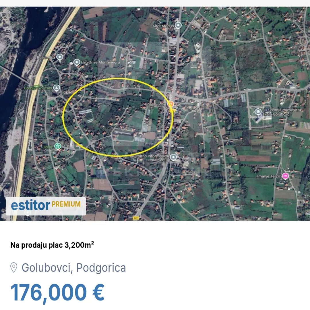 Sale, land lot, 3200m², Golubovci, Podgorica