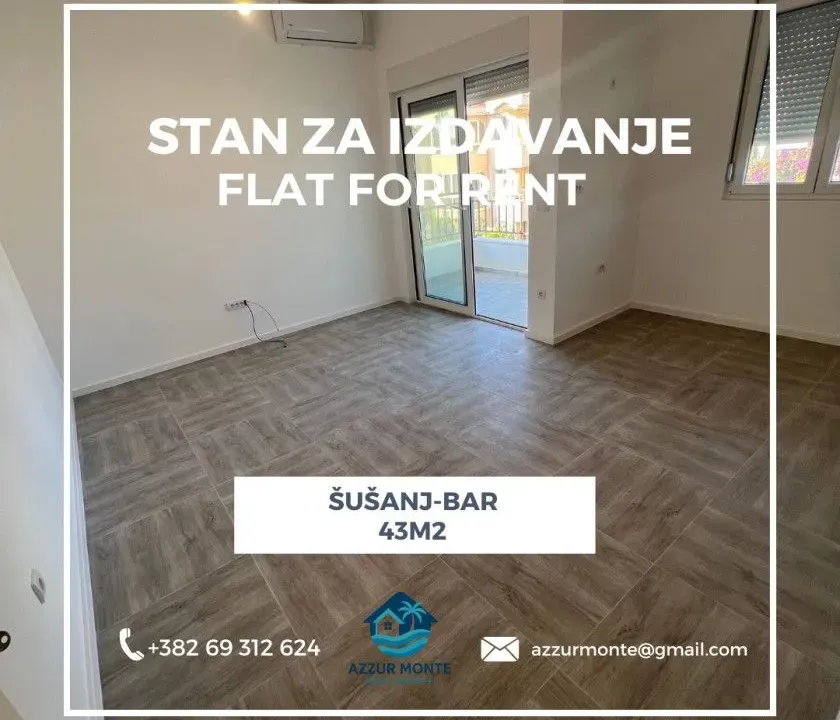 Izdavanje, stan, 43m², Šušanj, Bar