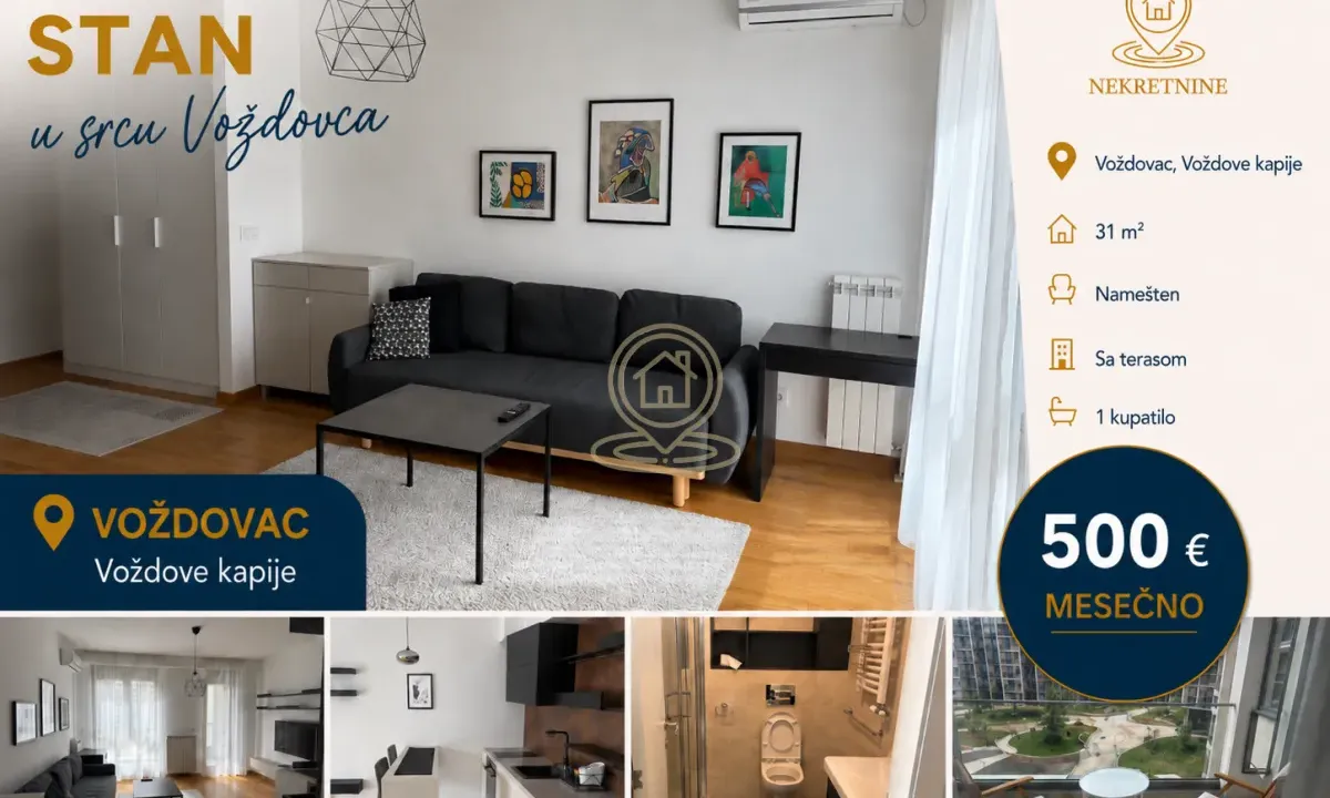 Rent, one bedroom apartment, 31m², Voždovac Sve Podlokacije, Beograd