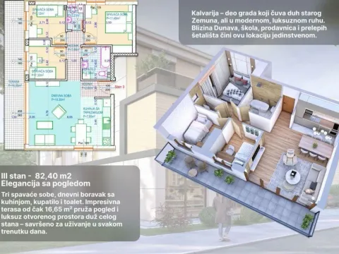 Prodaja, četvorosoban stan, 82m², Zemun Kalvarija, Zemun Sve Podlokacije - image 5