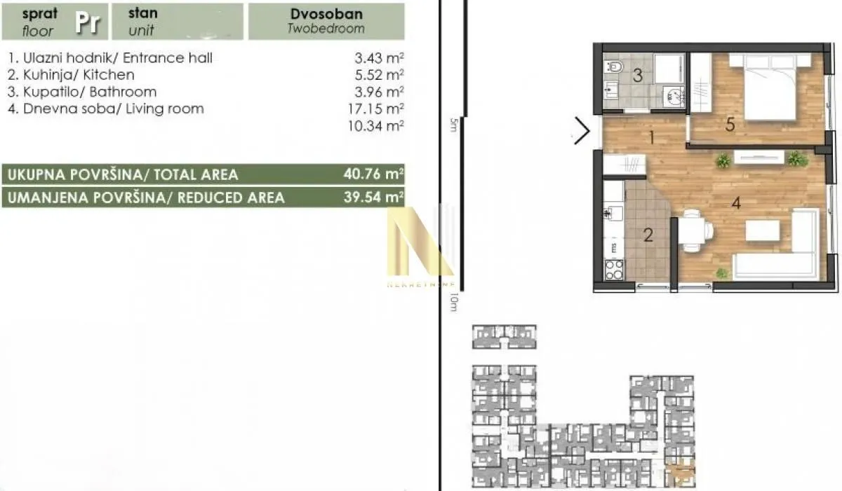 Prodaja, dvosoban stan, 40m², Telep, Novi Sad Sve Podlokacije
