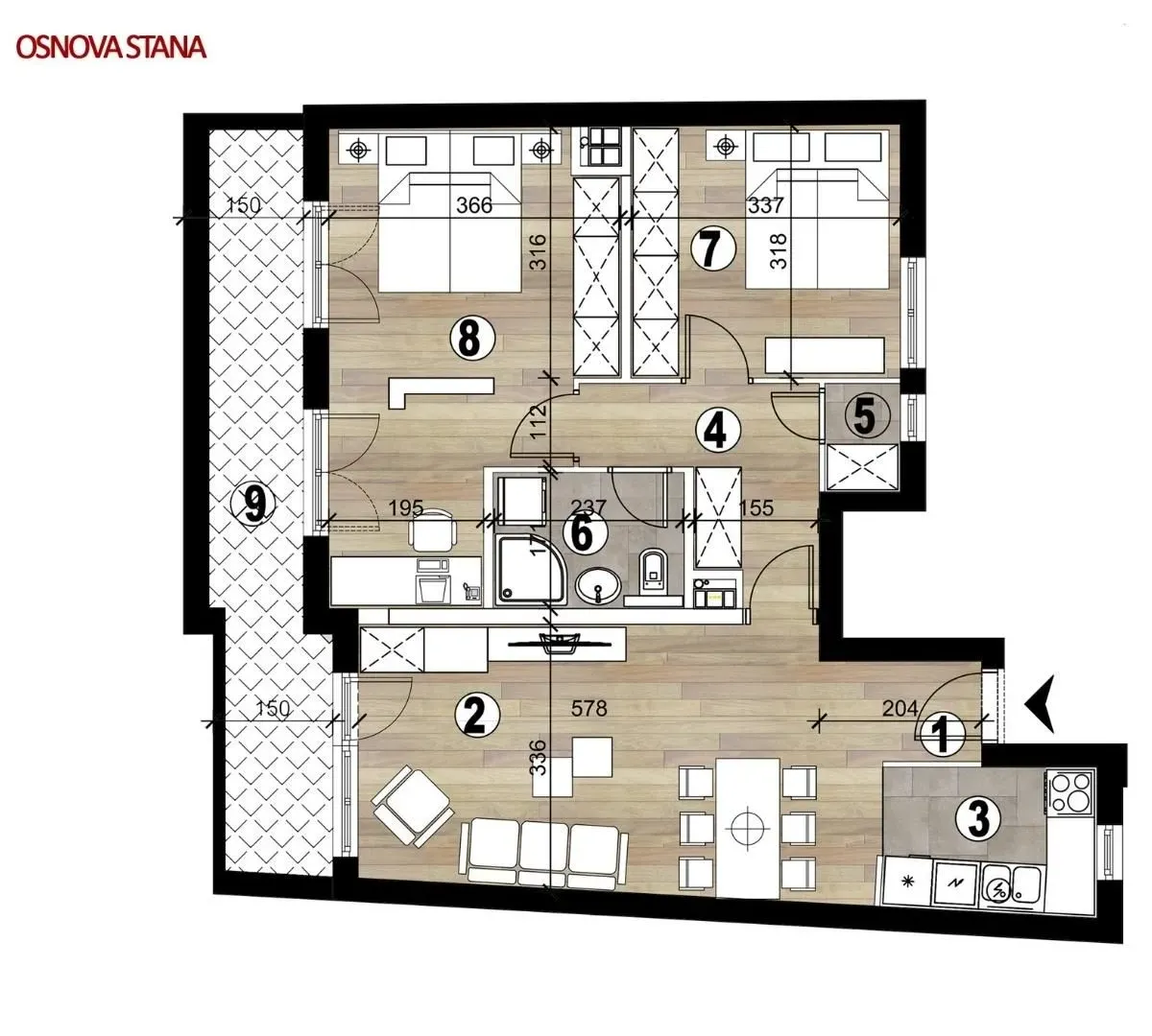 Sale, apartment, 78m², Vukov Spomenik, Zvezdara Sve Podlokacije