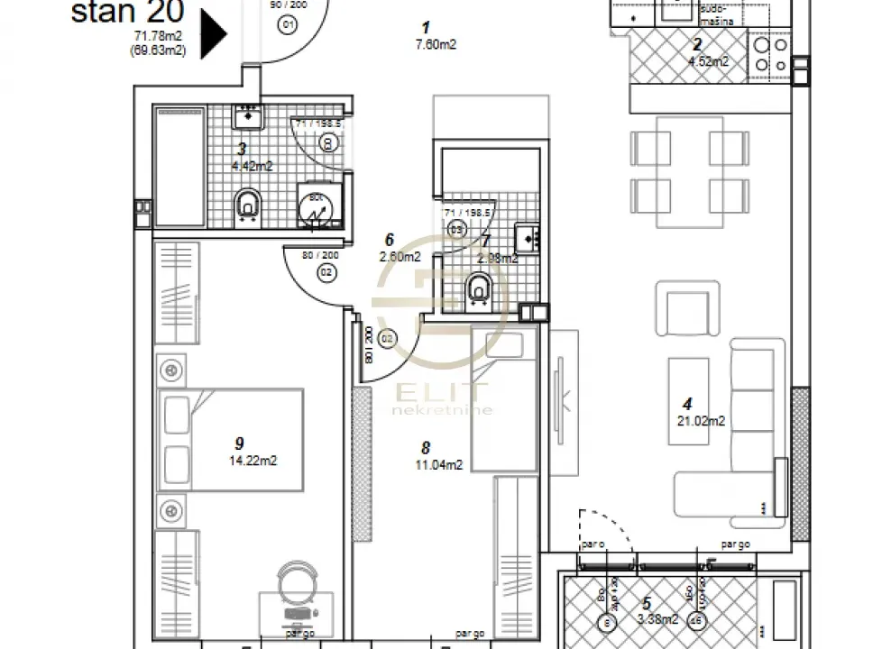Prodaja, trosoban stan, 69m², Telep, Novi Sad Sve Podlokacije