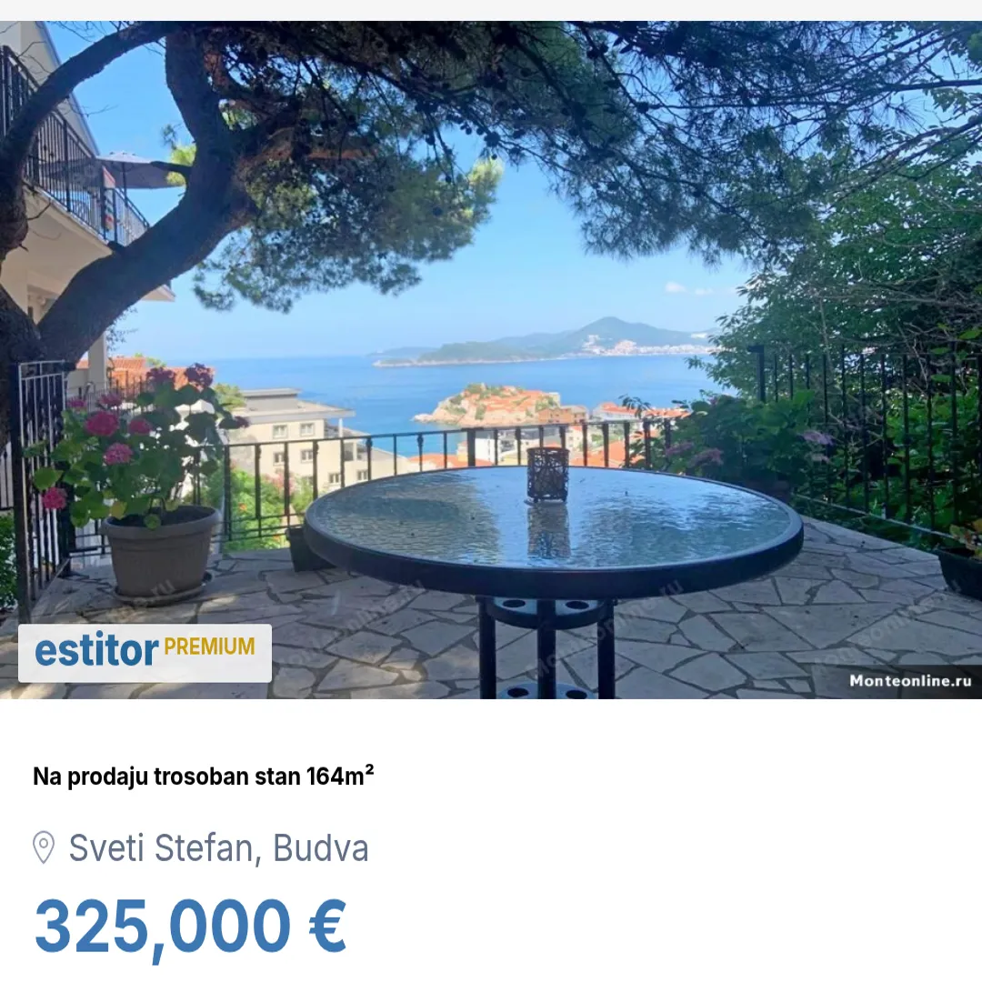 Sale, three bedroom apartment, 164m², Sveti Stefan, Budva