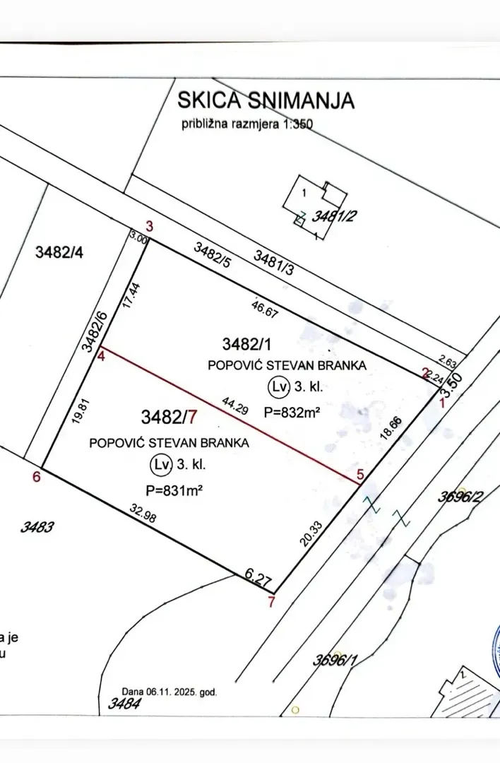 Prodaja, plac, 831m², Kličevo, Nikšić