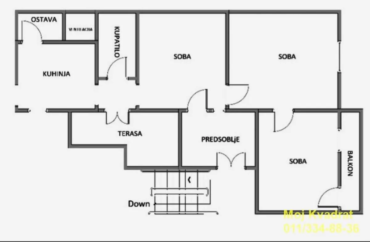 Prodaja, trosoban stan, 110m², Slavija, Vračar Sve Podlokacije
