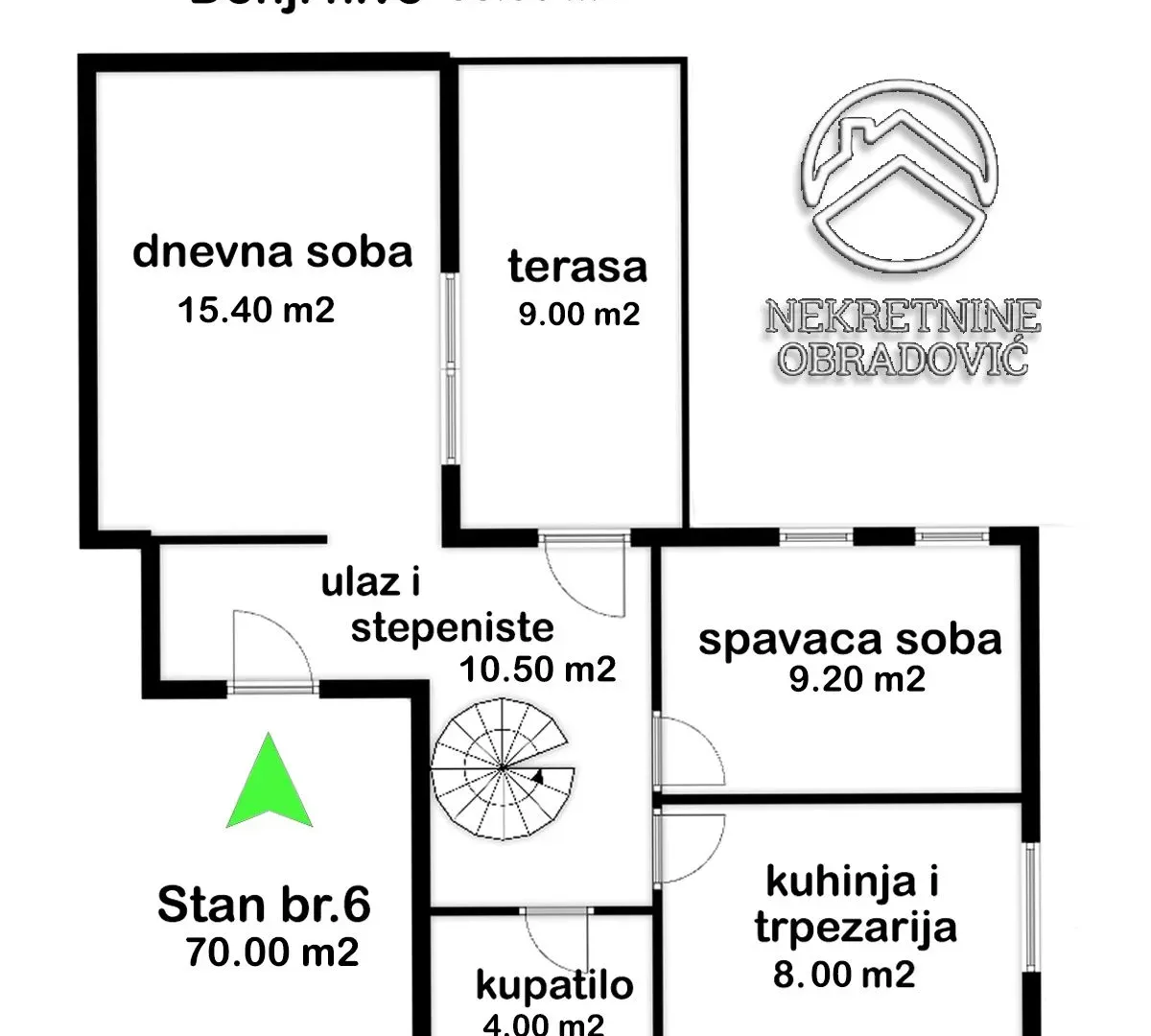 Sale, three bedroom apartment, 70m², Mirijevo Sve Podlokacije, Beograd