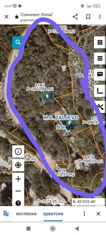 Sale, land lot, 3000m², Zaljevo, Bar