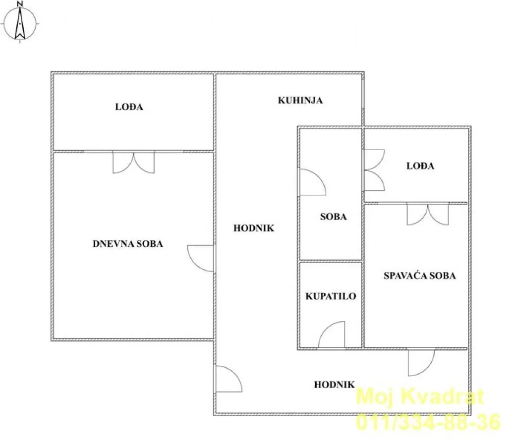 Sale, two bedroom apartment, 58m², Labudovo Brdo, Beograd