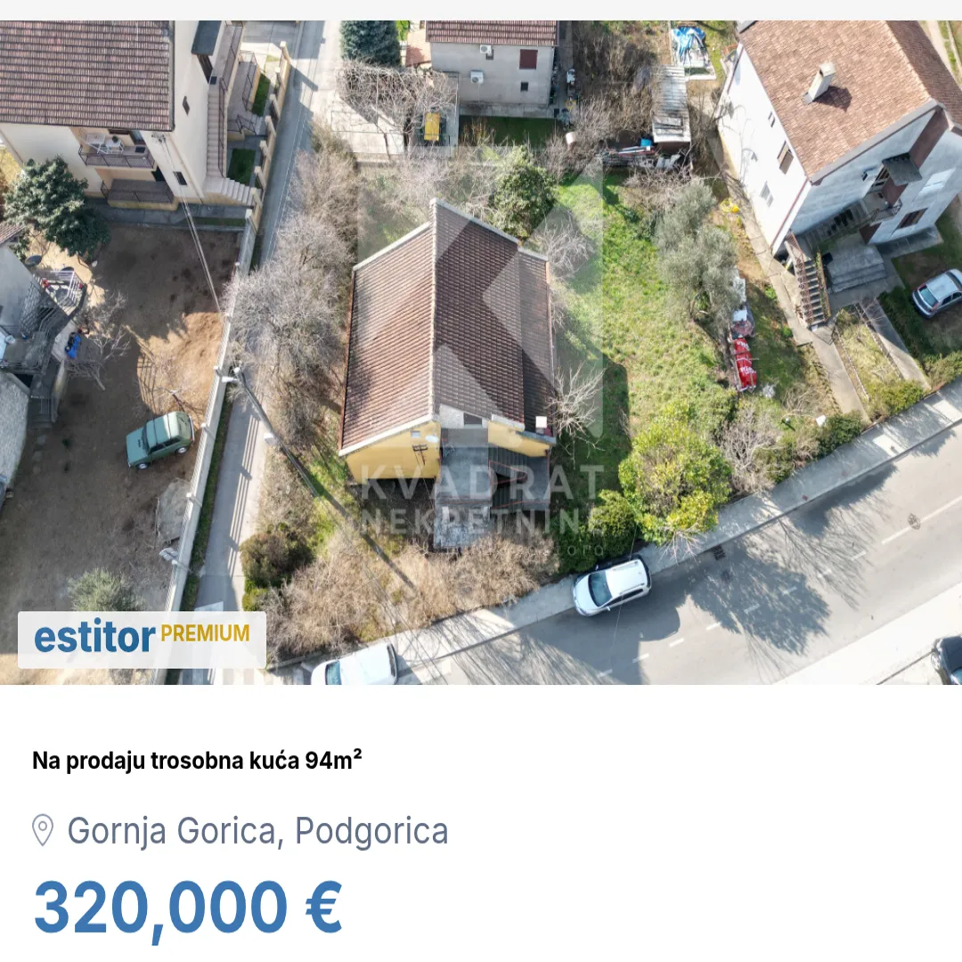 Prodaja, kuća, 94m², Gornja Gorica, Podgorica
