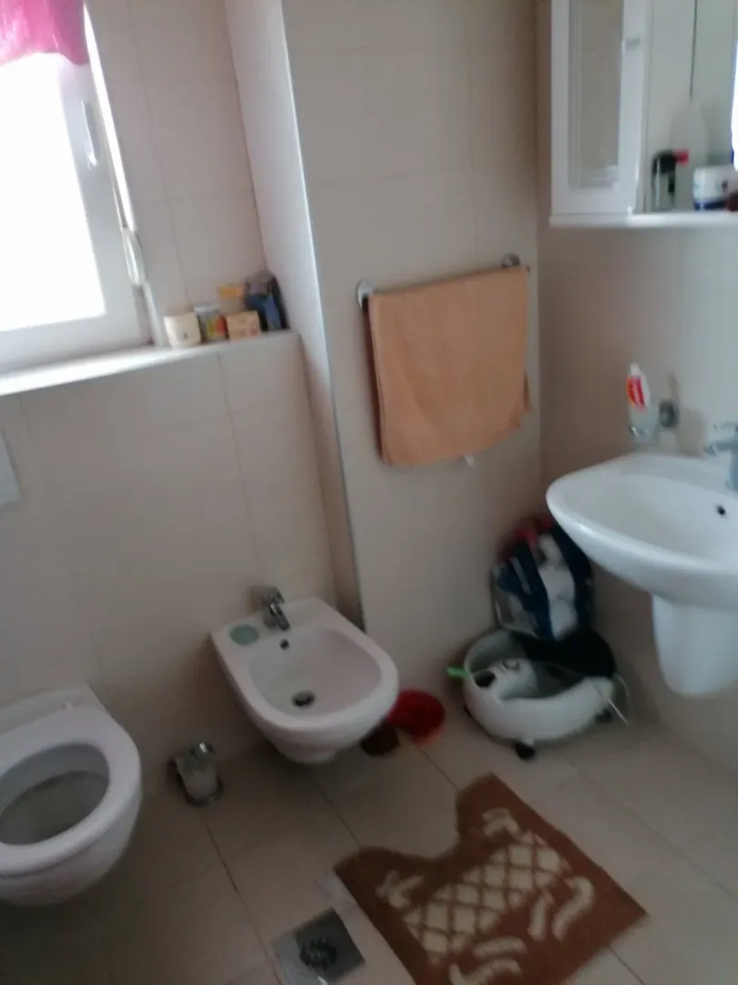 Svijetlo kupatilo sa bideom, wc šoljom i umivaonikom.
