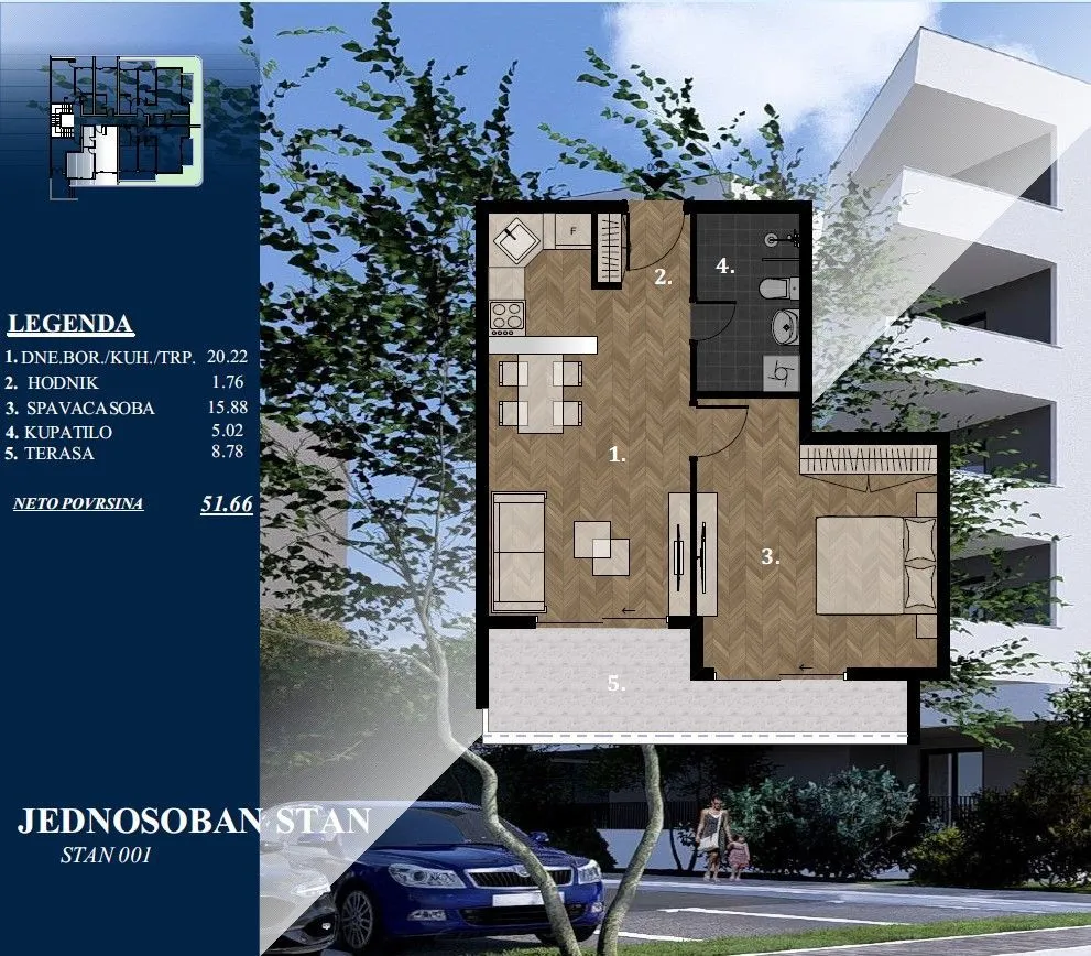 Prodaja, jednosoban stan, 52m², Ulcinjsko Polje, Ulcinj