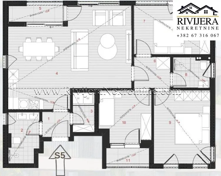 Prodaja, trosoban stan, 91m², Dobrota, Kotor