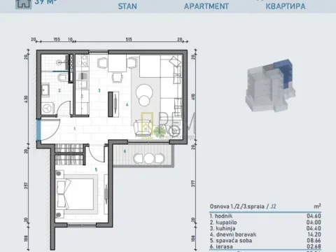 Prodaja, jednosoban stan, 39m², Meljine, Herceg Novi - image 8