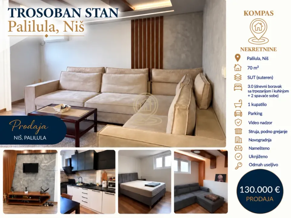 Prodaja, trosoban stan, 70m², Bubanj, Niš