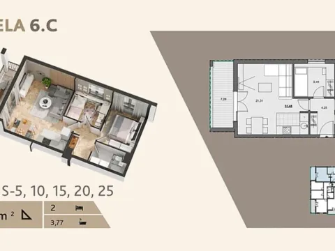 Sale, two bedroom apartment, 51m², Donja Lastva, Tivat - image 7