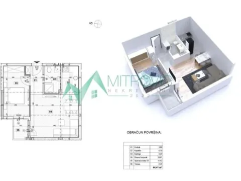 Prodaja, stan, 44m², Salajka, Novi Sad Sve Podlokacije - image 2