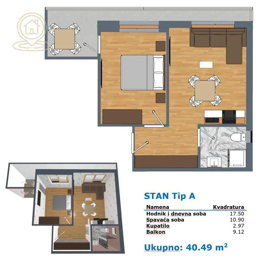 Sale, one bedroom apartment, 41m², Durlan, Niš