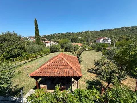 View of the spacious yard with greenery, orchard, and a canopy. - image 13
