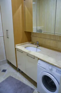 Kupatilo sa umivaonikom, ugradnim ormarićima, ogledalom i veš mašinom. - image 11