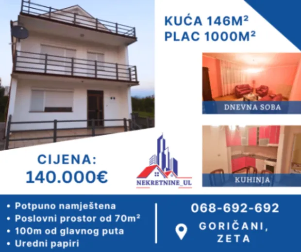 Sale, house, 146m², Ostalo, Podgorica