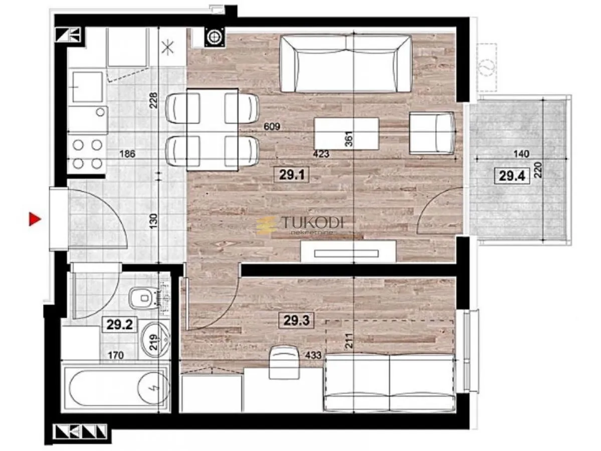 Izdavanje, jednosoban stan, 40m², Vukov Spomenik, Zvezdara Sve Podlokacije