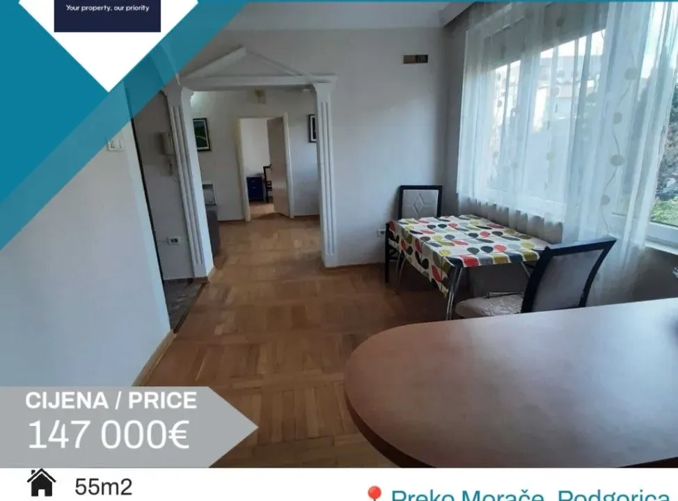 Prodaja, jednosoban stan, 55m², Preko Morače, Podgorica