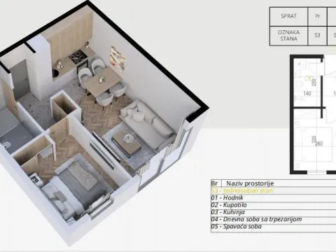 Sale, one bedroom apartment, 51m², Budva, Crna Gora - image 12