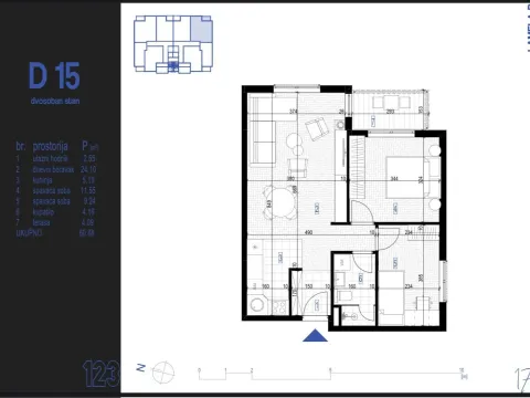 Prodaja, dvosoban stan, 60m², Zabjelo, Podgorica - image 4