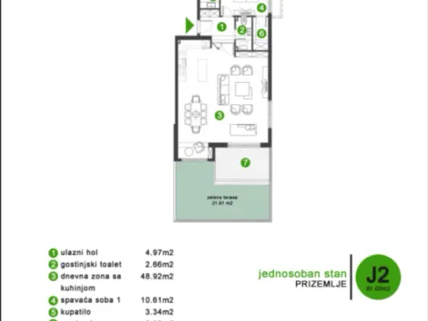 Prodaja, jednosoban stan, 49m², Opatovo, Tivat - image 6