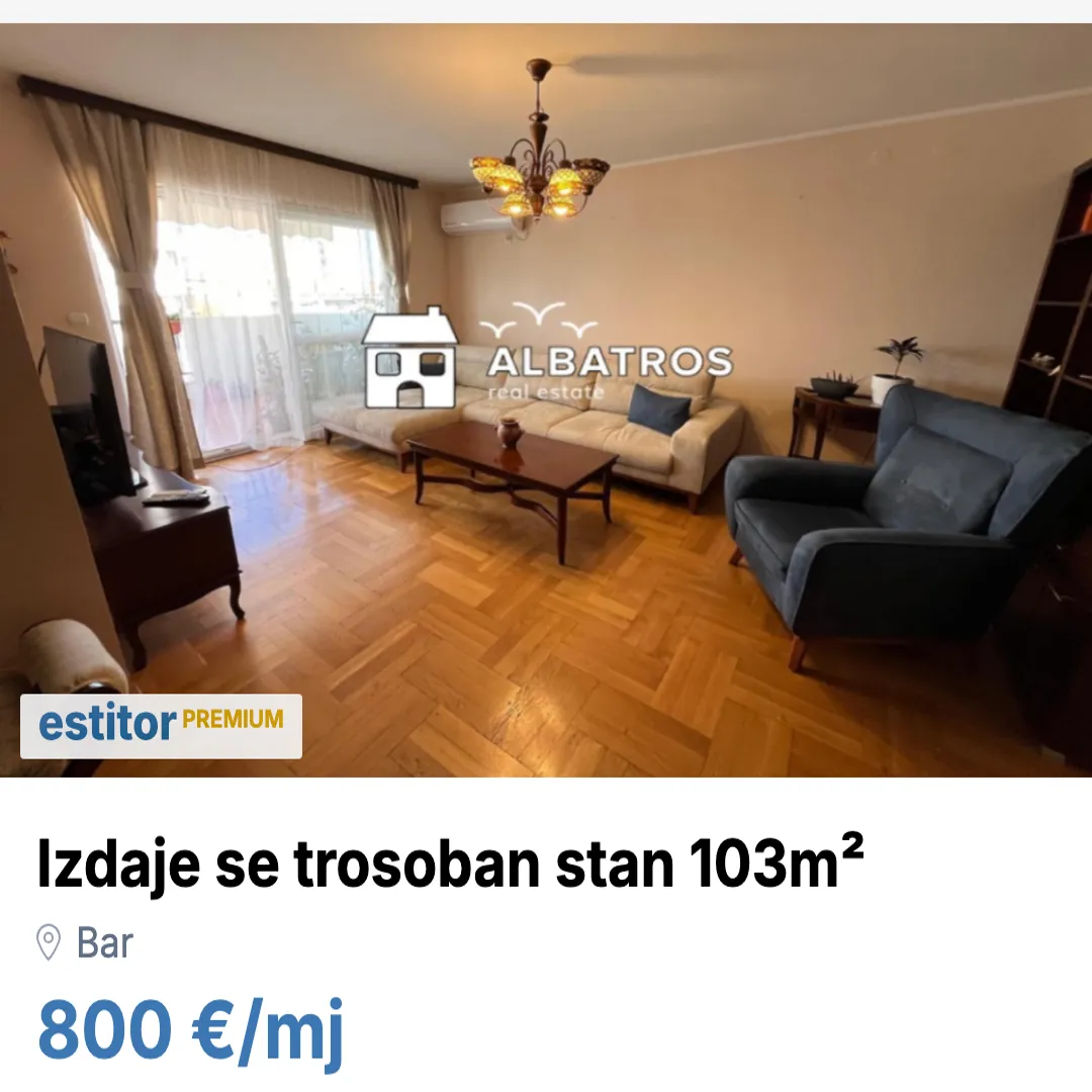 Izdavanje, stan, 103m², Makedonsko naselje, Bar