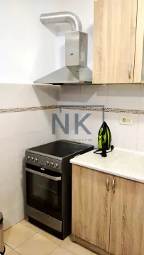 Manja kuhinja sa štednjakom, aspiratorom i drvenim elementima. - image 3