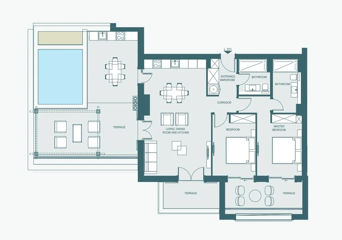 Prodaja, dvosoban stan, 156m², Luštica Bay, Tivat