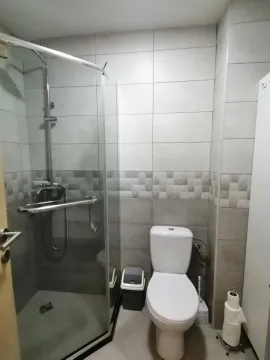A simple bathroom with a shower cabin and a toilet. - image 20