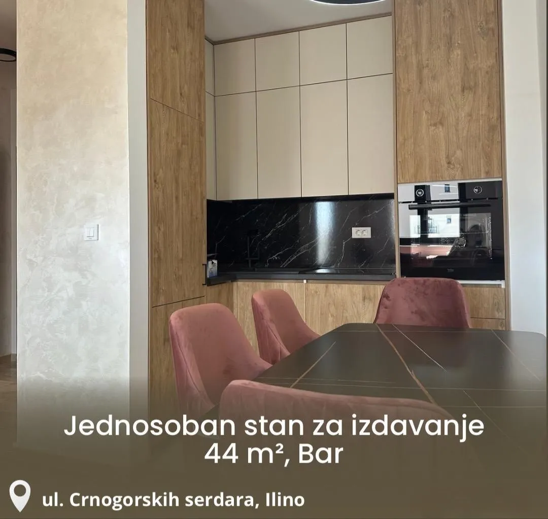 Rent, one bedroom apartment, 44m², Ilino, Bar