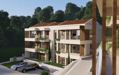 Spoljašnji izgled moderne stambene zgrade sa terasama i parkingom u dvorištu. - image 7