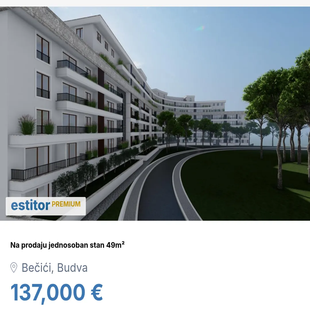 Sale, one bedroom apartment, 49m², Bečići, Budva