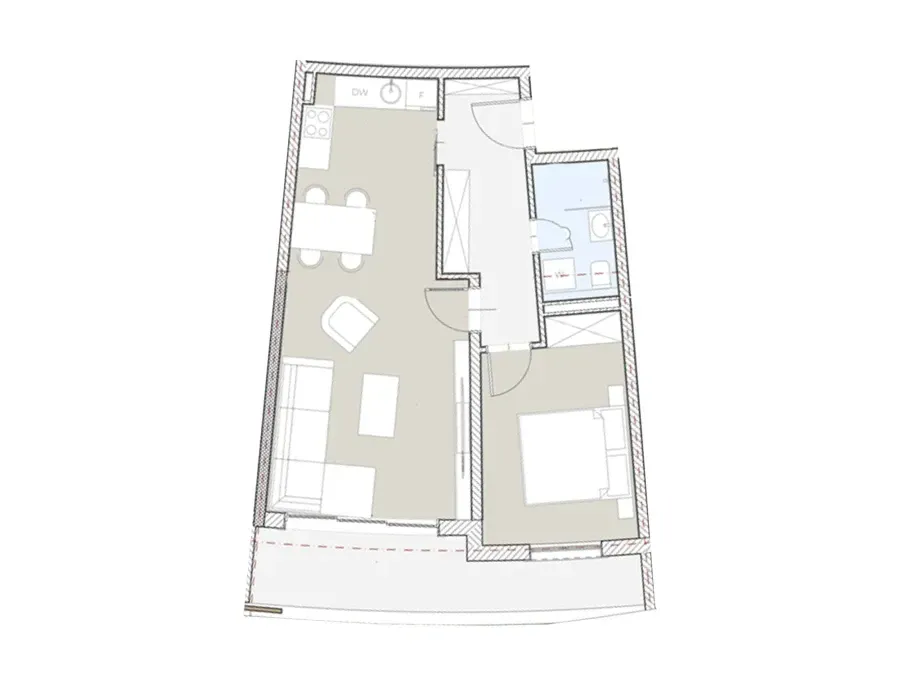 Sale, one bedroom apartment, 61m², Bečići, Budva