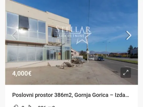 Izdavanje, poslovni prostor, 386m², Gornja Gorica, Podgorica - image 1